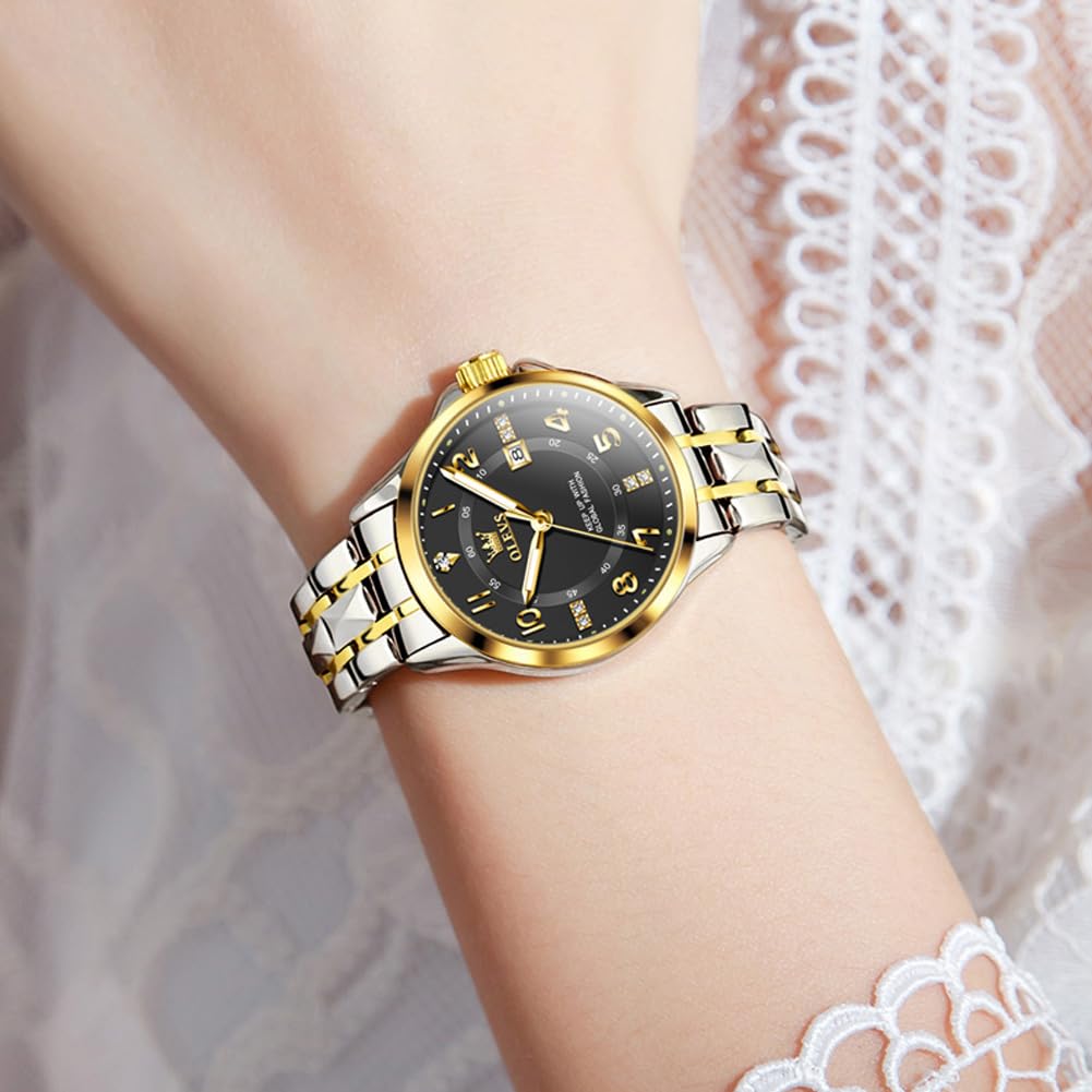 OLEVS Watch for Women Luxury Fashion Diamond Classic Arabic Dial Wrist Women's Watches with Date Waterproof Stainless Steel Quartz Ladies Watch