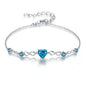 G&GEMSJEW Infinity Heart Birthstone Bracelets for Women, 925 Sterling Silver Women Charm Link Bracelet Adjustable, Birthday Anniversary Christmas Jewelry Gifts for Women Wife Mom Girlfriend Her