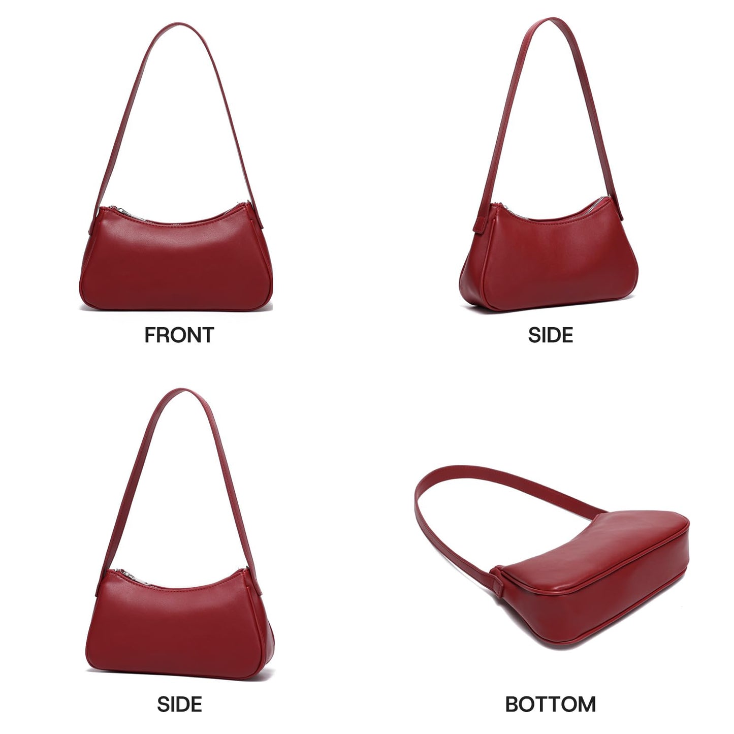 Small Shoulder Bag for Women Cute Mini Purse Trendy Vegan Leather Y2k Crescent Handbag