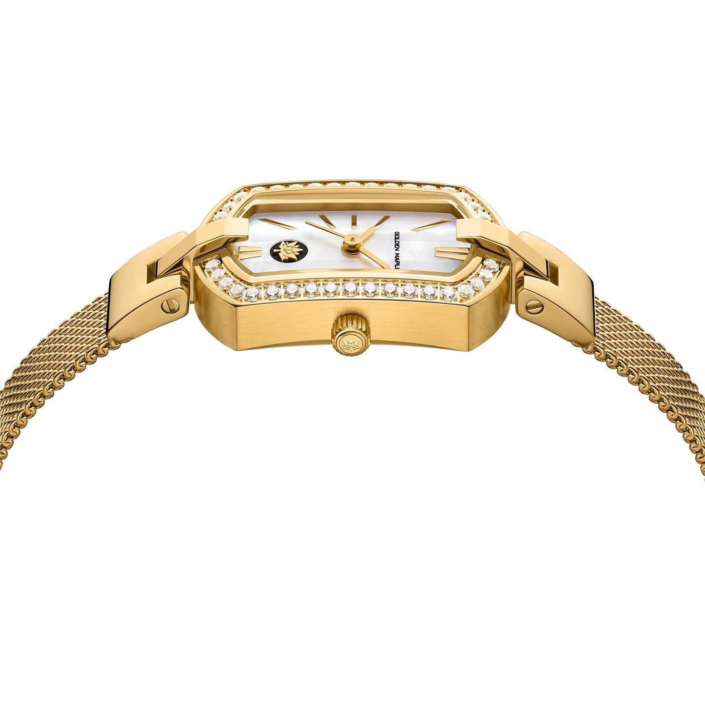 Golden Maple Watches for Women, Small Oval Stainless Steel Case, Mother fo Pearl Dial, Dainty Ladies Watches, Luxury Gifts for Her