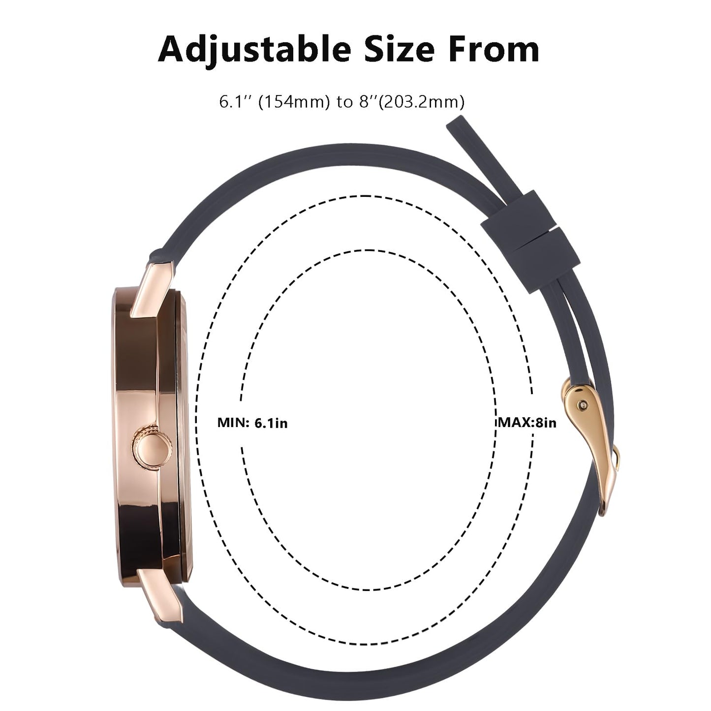 Women's Analog Nurse Watch with Second Hand for Nursing, 12/24 Time, Silicone Band, Easy Read