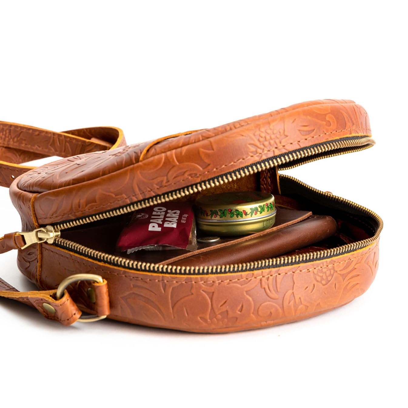 Portland Leather Goods Circle Crossbody Bag for Women – Handmade from the Finest Full-Grain Hides