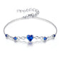 G&GEMSJEW Infinity Heart Birthstone Bracelets for Women, 925 Sterling Silver Women Charm Link Bracelet Adjustable, Birthday Anniversary Christmas Jewelry Gifts for Women Wife Mom Girlfriend Her