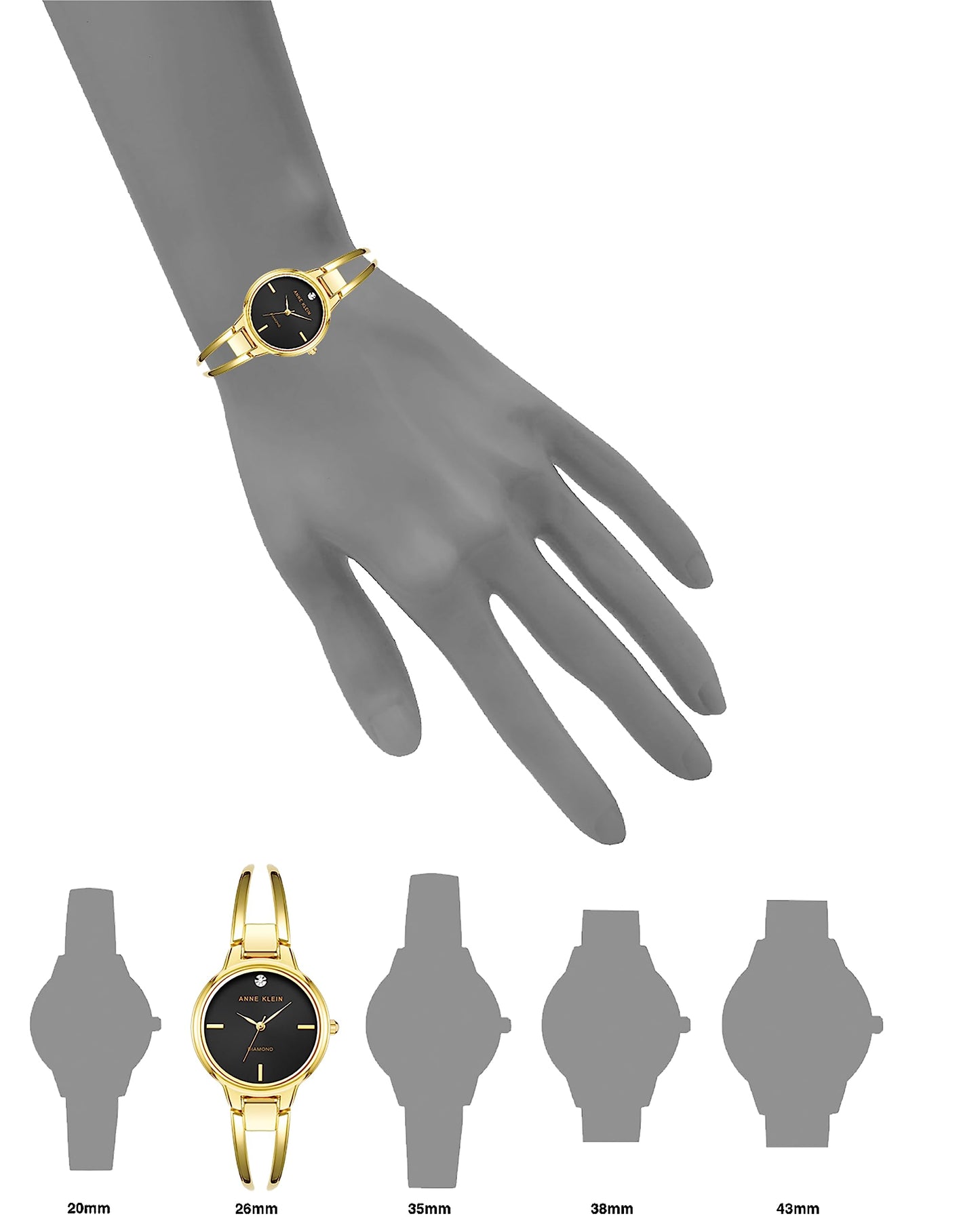 Anne Klein Women's Genuine Diamond Dial Bangle Watch