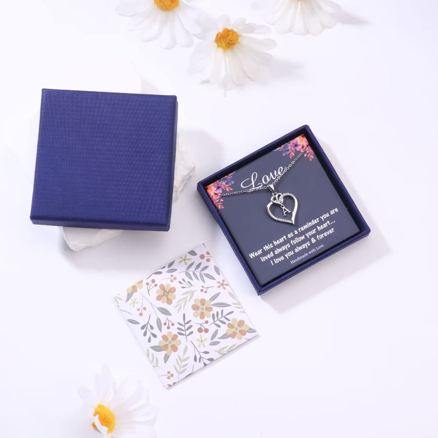 STORUP Heart Initial Necklaces for Women Girls, 14K-Gold-Plated Initial A-Z Heart Necklaces for Teen Girl Jewelry Birthday Gifts for Girls Women Her Wife Mom