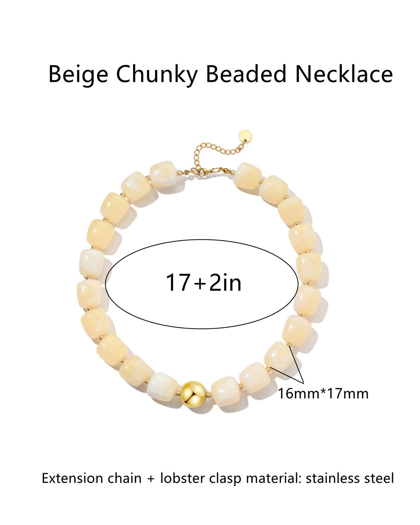 Chunky Beaded Statement Necklace for Women Trendy Colorful Boho Resin Bead Choker Necklaces Summer Handmade Jewelry Gifts Accessories