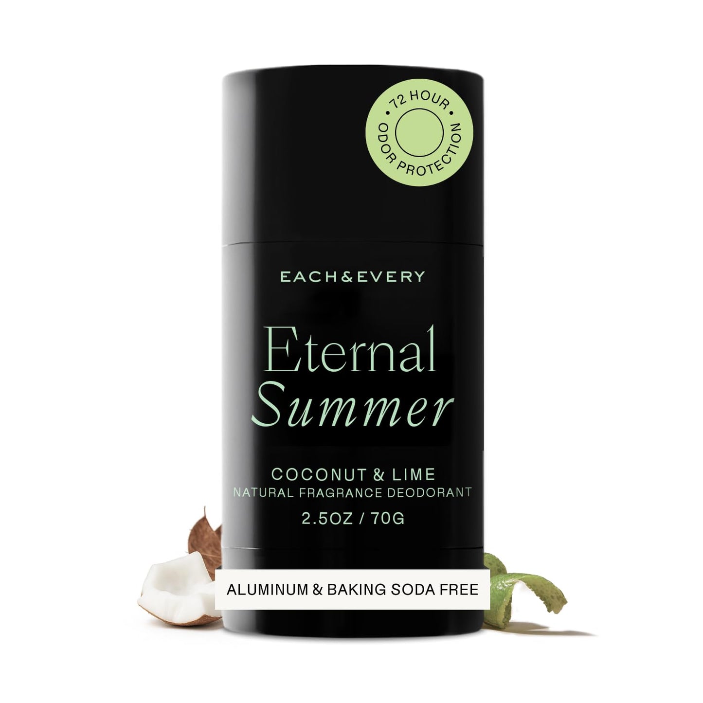 Each & Every Aluminum Free Deodorant for Women & Men – Natural Fragrance 72-Hr Odor Protection, Non-Toxic Deodorant for Sensitive Skin, EWG Verified, Baking Soda Free - Citrus & Vetiver Scent, 2.5oz