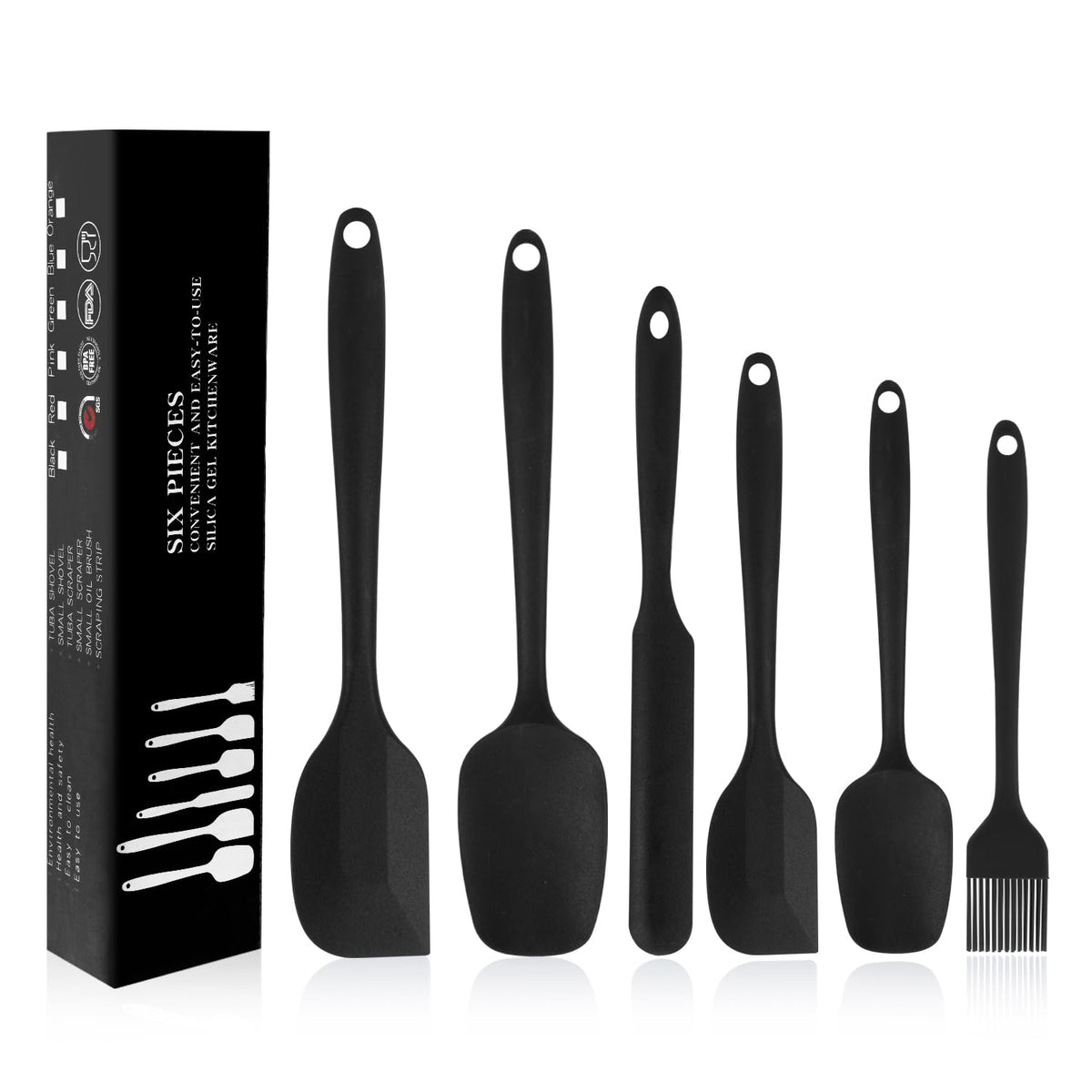 Silicone Spatulas Set, Rubber Spoon Spatula Heat Resistant Spoonula One Piece Design Seamless Spatula Non-Stick Scrapers Baking Mixing Tool