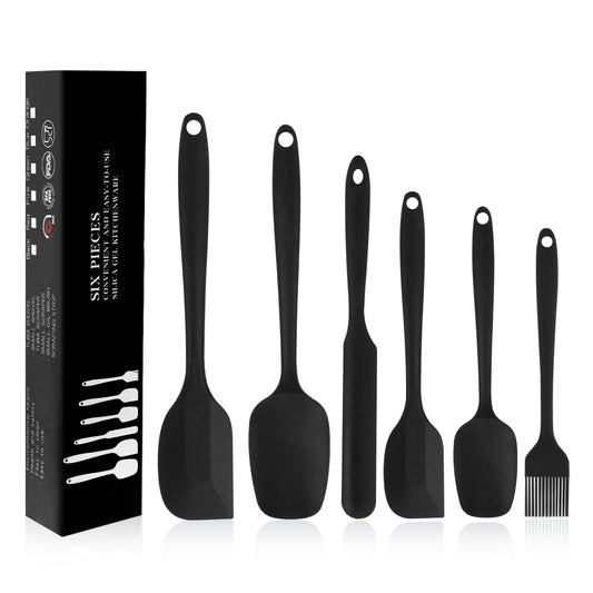 Silicone Spatulas Set, Rubber Spoon Spatula Heat Resistant Spoonula One Piece Design Seamless Spatula Non-Stick Scrapers Baking Mixing Tool