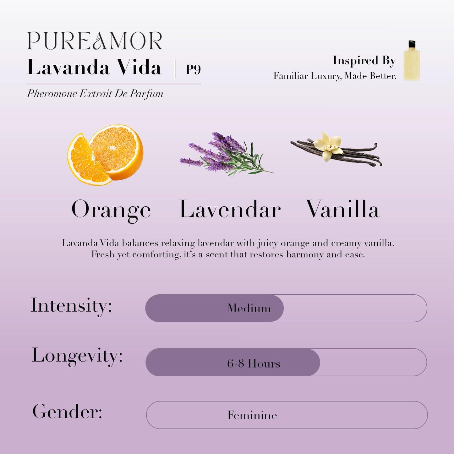 PUREAMOR Pheromone Perfume for Women, Moonlight Mellow Extrait de Parfum - Long Lasting Sweet Floral Gourmand Scent, 30% High Concentration, Full Size Fragrance Spray, 1.0 oz / 30 ml