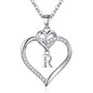 STORUP Heart Initial Necklaces for Women Girls, 14K-Gold-Plated Initial A-Z Heart Necklaces for Teen Girl Jewelry Birthday Gifts for Girls Women Her Wife Mom