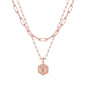 M MOOHAM Dainty Initial Necklaces for Women, 14K-Gold-Plated Layering Necklace for Women Cute Hexagon Letter Initial Necklace Layered Necklaces for Womens Teen Girl Gifts