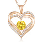 LOUISA SECRET Double Love Heart Birthstone Necklaces for Women, Birthday Gift for Girlfriend, Anniversary Jewelry Gift for Her, 925 Sterling Silver Jewelry Christmas Anniversary Birthday Present Gifts for Wife Girlfriend Mom Grandma Daughter