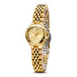 GeYa Vintage Gold Watches for Women Dainty Ladies Quartz Wristwatch,316L Stainless Steel Bracelet for Small Wrist,3ATM Waterproof,Triangle Shape,Birthday Gifts,with Tools,24.5mm