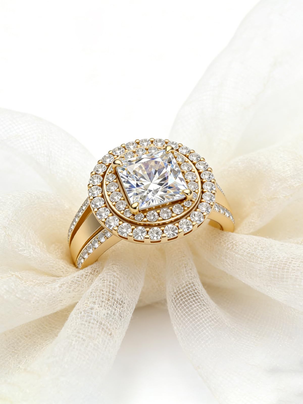 Personalized Princess Cut Moissanite Engagement Ring for Women – 10K/14K/18K Gold Custom Promise, Wedding & Anniversary Ring with Luxury Gift Box
