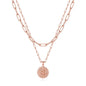 Yoosteel Layered Initial Necklaces for Women Trendy - 14K Gold-Plated Dainty Layering Paperclip Chain Coin Initial Necklace Jewelry Gifts for Women Mom Wife Teen Girls