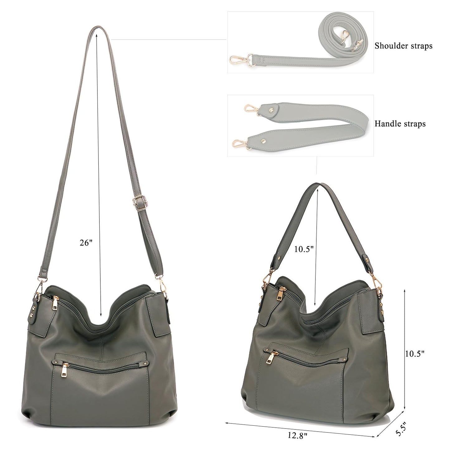 Large Crossbody Bags Ladies Shoulder Handbags Purse and Wallet Set for Women Totes Hobo Purses