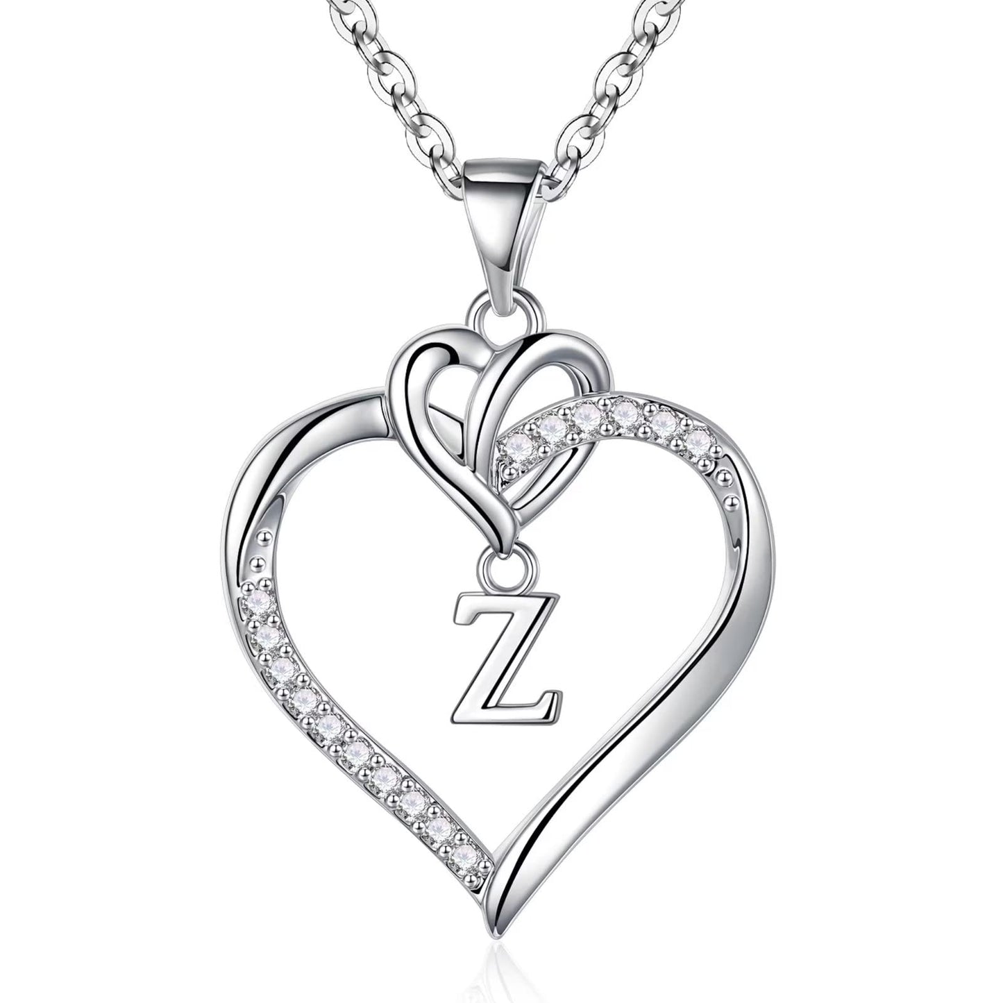 STORUP Heart Initial Necklaces for Women Girls, 14K-Gold-Plated Initial A-Z Heart Necklaces for Teen Girl Jewelry Birthday Gifts for Girls Women Her Wife Mom
