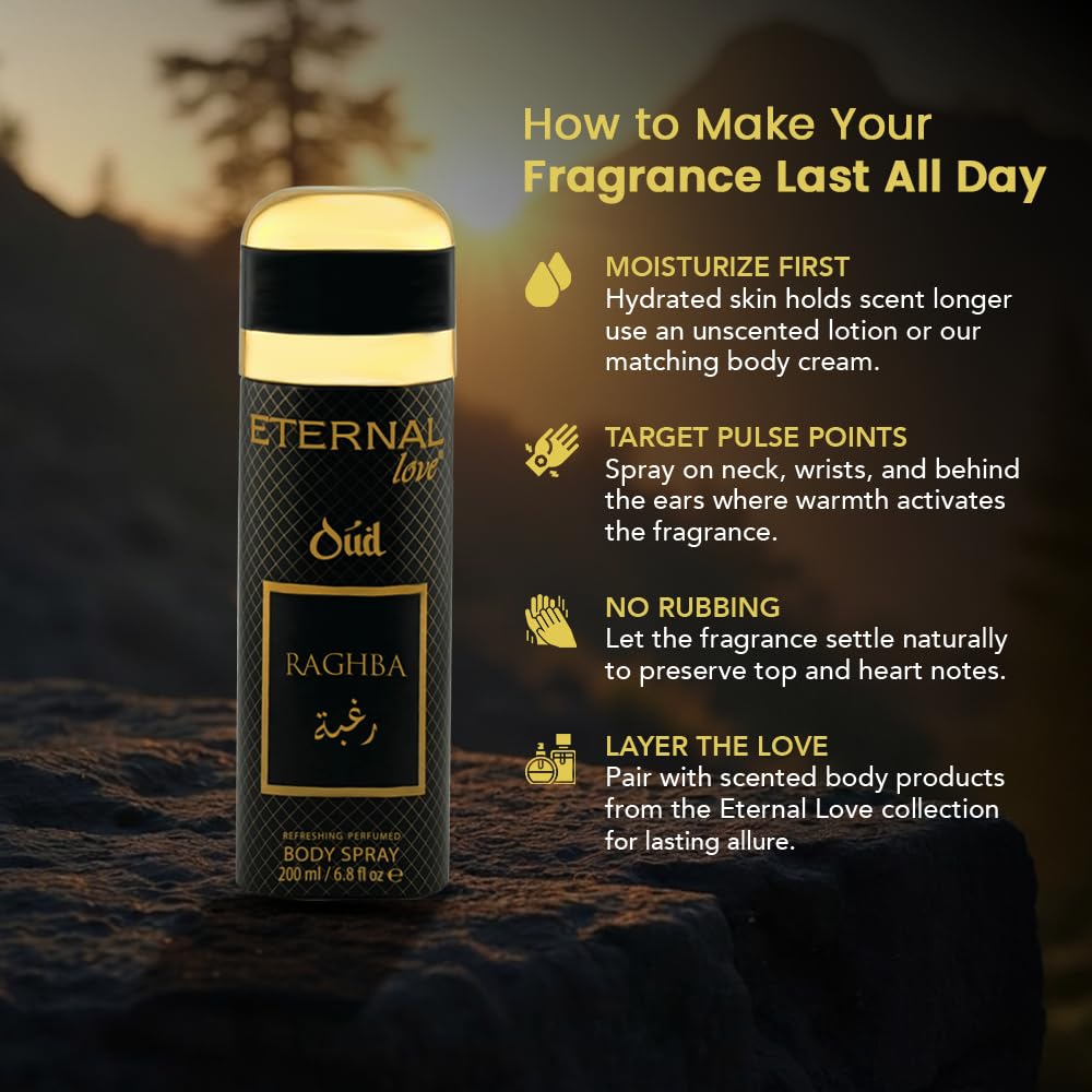 Eternal Love Amber Oud - Long Lasting Unisex Eau de Parfum - Warm Woody Oriental Fragrance with Oud & Amber - Dubai Inspired Arabic Scent - 3.4oz