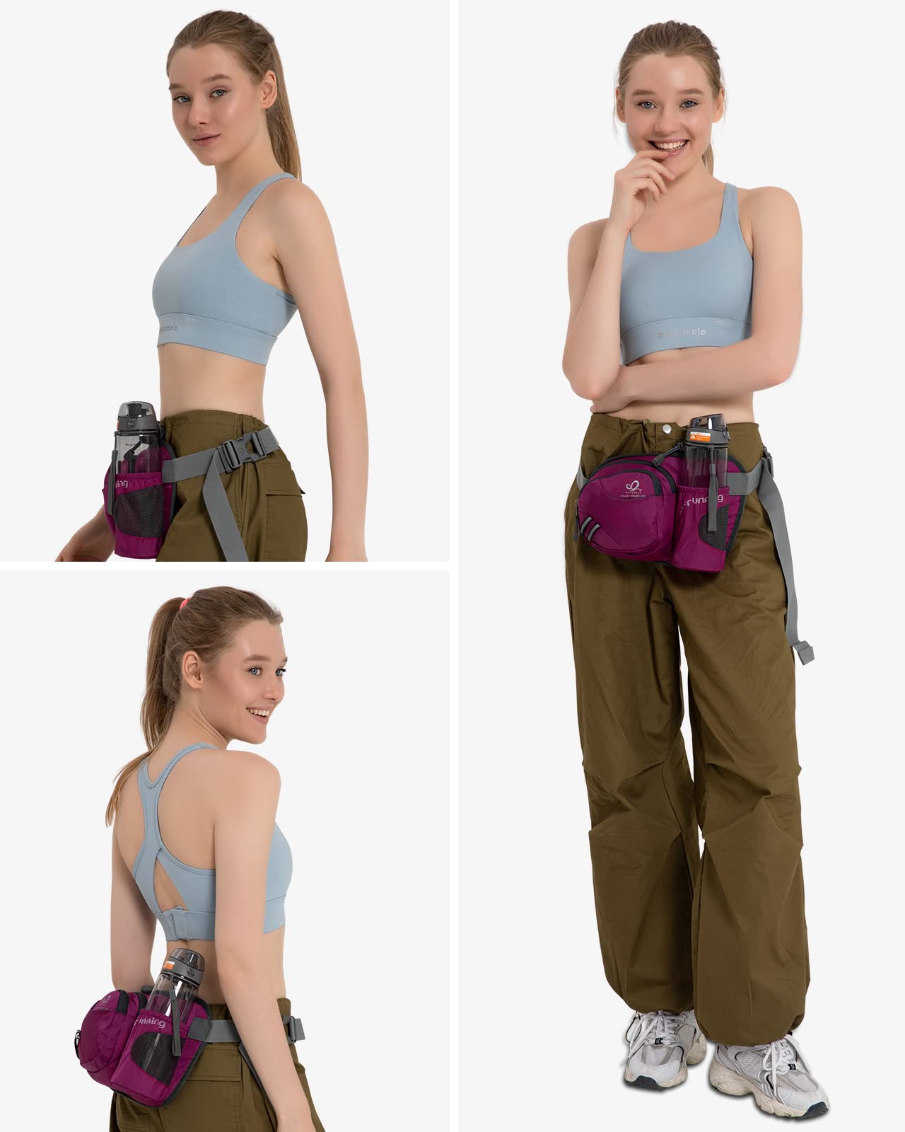WATERFLY Fanny Pack Waist Bag: Waist Pack for Women Men with Water Bottle Holder Hiking Fanny Pack for Running Walking DogWalking Travel Cycling