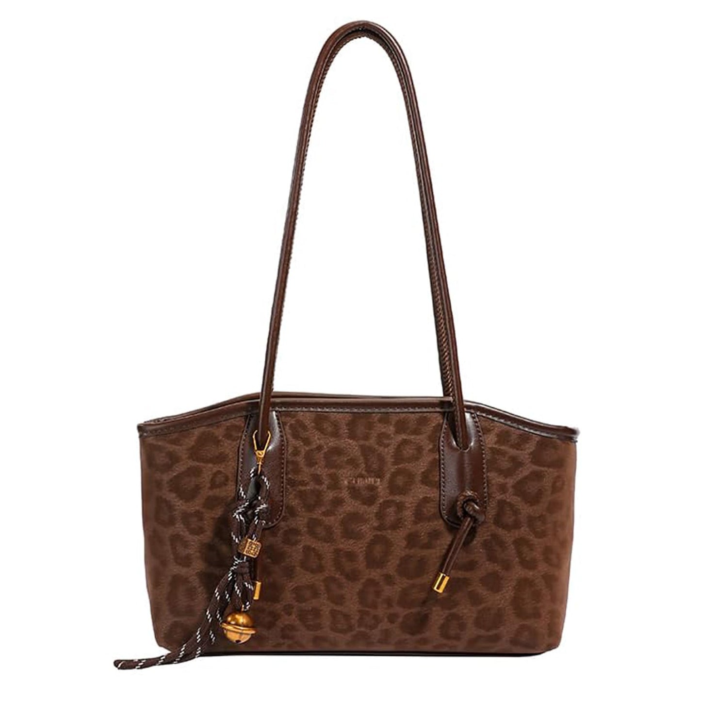 Shoulder Bag for Women Brown Purse Vintage Leather Shoulder Handbag Trendy Everyday Purse with Pendant