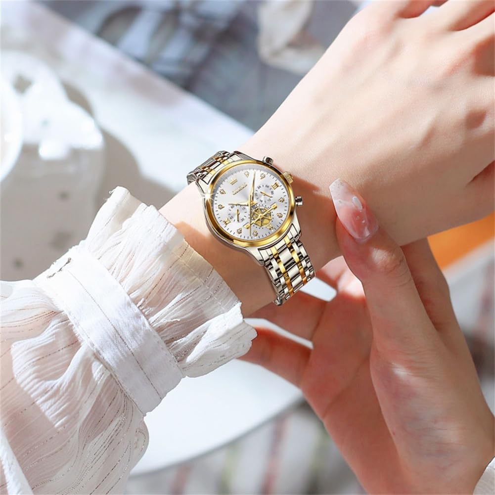 OLEVS Watch Women Silver Watches for Women Luxury for Small Wrists Dress Stainless Steel Women's Wrist Watches Easy to Read Reloj para Mujer Black/Blue/Gold/Green/Pink/Purple