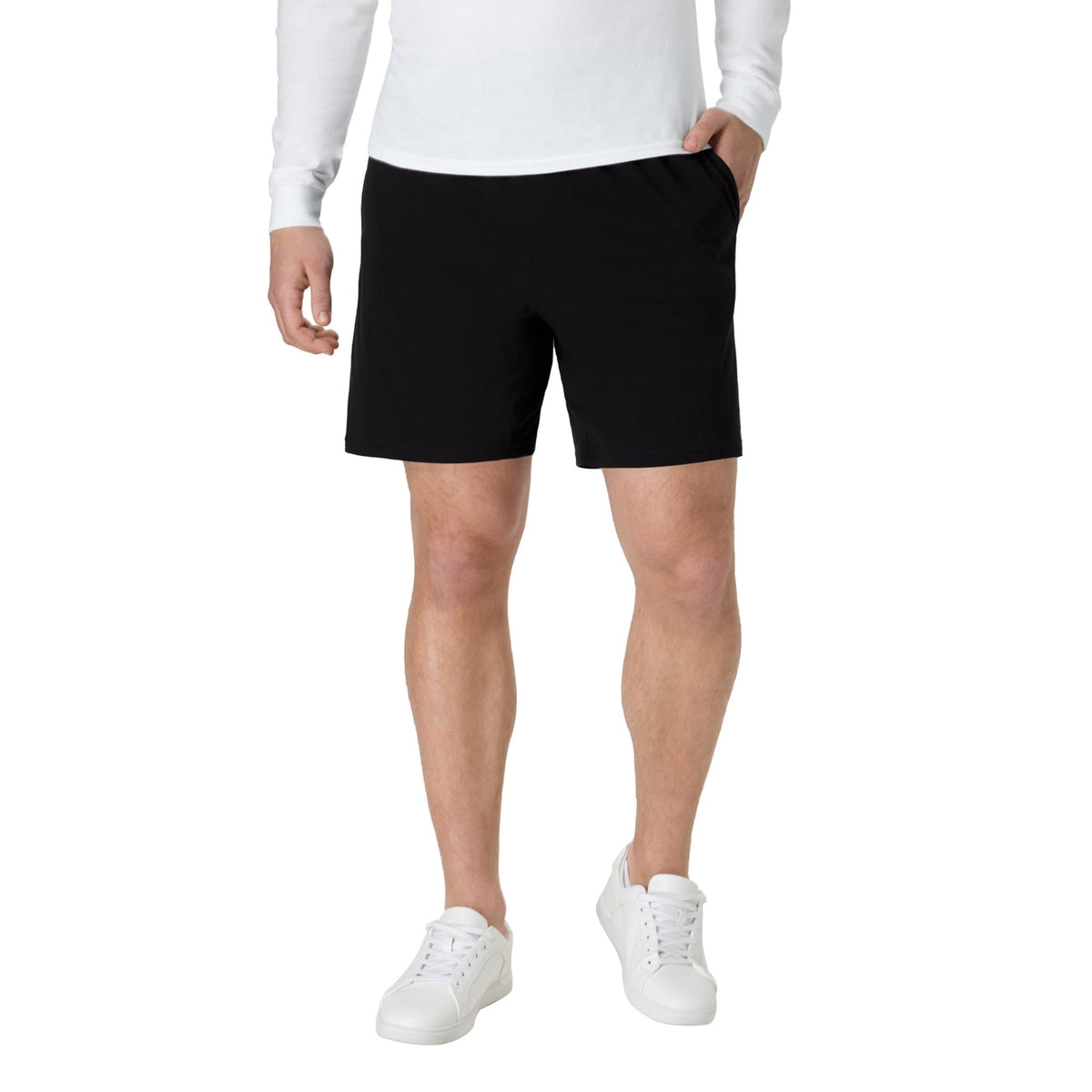 Hanes Mens Jersey Cotton With Pocket Workout-and-training-shorts, Navy, 3X-Large