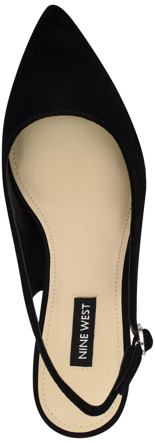 Nine West Women's Kamsee Slingback, Black Suede 001, 8.5Nine West Women's Kamsee Slingback, Black Suede 001, 8.5