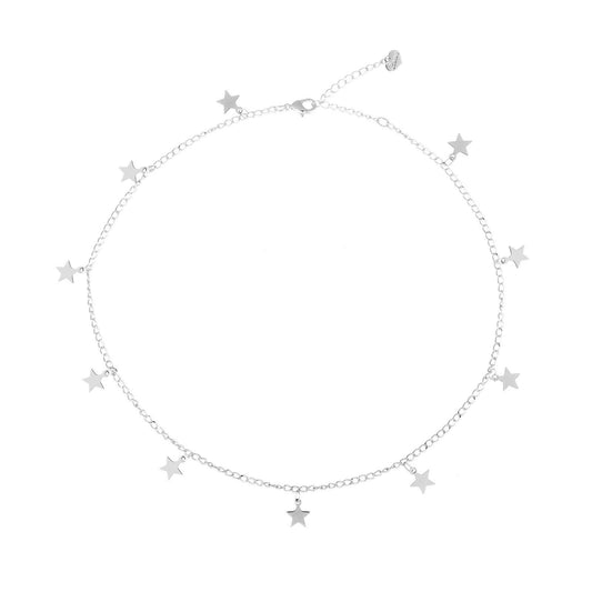 S.J JEWELRY Women Simple Delicate Full Moon 14K Gold Plated/Rose Gold/Silver Plated Layered Pendant Handmade Star Chokers Necklaces