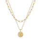 Yoosteel Layered Initial Necklaces for Women Trendy - 14K Gold-Plated Dainty Layering Paperclip Chain Coin Initial Necklace Jewelry Gifts for Women Mom Wife Teen Girls