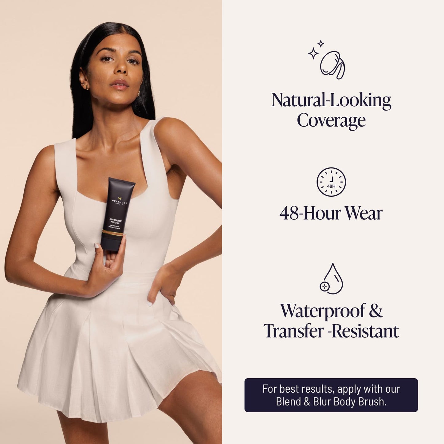 Westmore Beauty Body Coverage Perfector – Waterproof Leg & Body Makeup/Bronzer For Women - Best Tattoo Cover Up Makeup & Tattoo Concealer - 3.5 Oz Natural Radiance