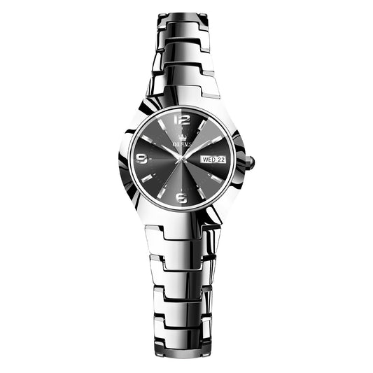 OLEVS Watch Women Luxury Dainty Vintage Square/Round Small Watches for Women Waterproof Stainless Steel Analog Women's Watches with Day Date Fashion Dress Easy Read Female Watch Reloj para Mujer