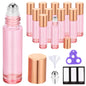 PrettyCare 4 Pack Amber Glass Oil Roller Bottles for Essential Oils 10ml, Roll On Bottles with Stainless Steel Roller Ball Leak-Proof Perfume Travel Refillable Bottle Empty, Beauty & Personal Care