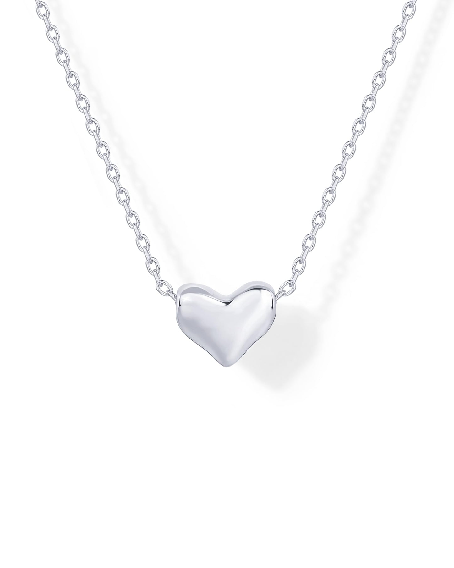 PAVOI 14K Gold Plated Cubic Zirconia Heart Necklace | Cute Dainty Love Pendant Necklaces for Women - Valentines Day Trendy Jewelry