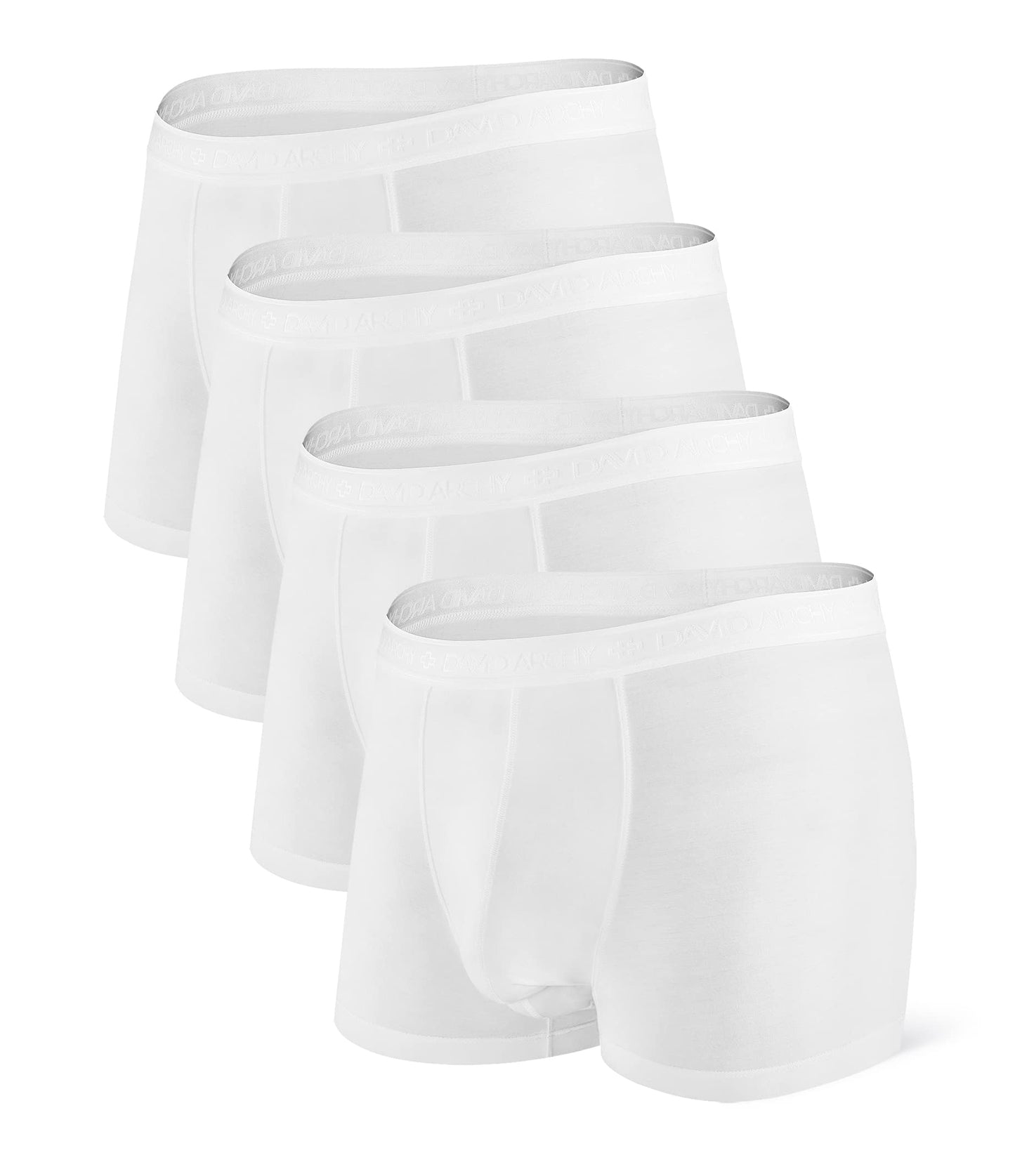 DAVID ARCHY Men's Underwear Modal Boxer Briefs Trunks Multi-Pack | Dual Pouch with Fly, Ultra Soft Second Skin Feel, Breathable Stretch Spandex, Anti Chafing, Daily Lounging Work Travel