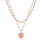 Yoosteel Layered Initial Necklaces for Women Trendy - 14K Gold-Plated Dainty Layering Paperclip Chain Coin Initial Necklace Jewelry Gifts for Women Mom Wife Teen Girls