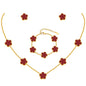 Gold Necklaces Bracelets Earring Set - 18K Gold Plated Flower Bracelet Chain,Stainless Steel Non Tarnish Floral Pendant Stud Jewelry Sets,Christmas Birthday Lucky Gift for Mom Wife Daughter Girlfriend