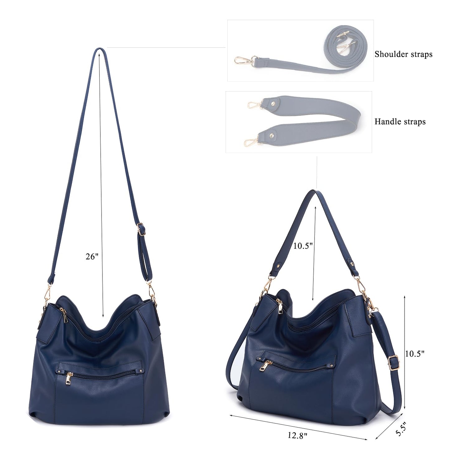 Large Crossbody Bags Ladies Shoulder Handbags Purse and Wallet Set for Women Totes Hobo Purses