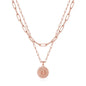 Yoosteel Layered Initial Necklaces for Women Trendy - 14K Gold-Plated Dainty Layering Paperclip Chain Coin Initial Necklace Jewelry Gifts for Women Mom Wife Teen Girls