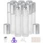 PrettyCare 4 Pack Amber Glass Oil Roller Bottles for Essential Oils 10ml, Roll On Bottles with Stainless Steel Roller Ball Leak-Proof Perfume Travel Refillable Bottle Empty, Beauty & Personal Care