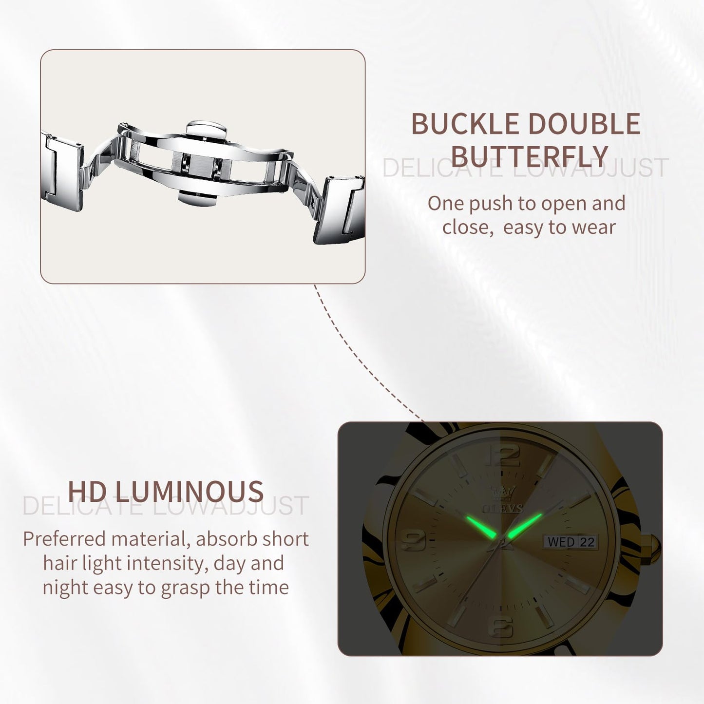 OLEVS Watch for Women Luxury Fashion Diamond Classic Arabic Dial Wrist Women's Watches with Date Waterproof Stainless Steel Quartz Ladies Watch