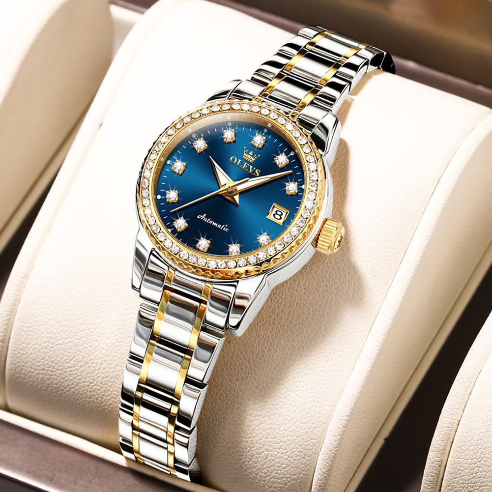 OLEVS Watch Women Silver Watches for Women Luxury for Small Wrists Dress Stainless Steel Women's Wrist Watches Easy to Read Reloj para Mujer Black/Blue/Gold/Green/Pink/Purple