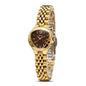 GeYa Vintage Gold Watches for Women Dainty Ladies Quartz Wristwatch,316L Stainless Steel Bracelet for Small Wrist,3ATM Waterproof,Triangle Shape,Birthday Gifts,with Tools,24.5mm