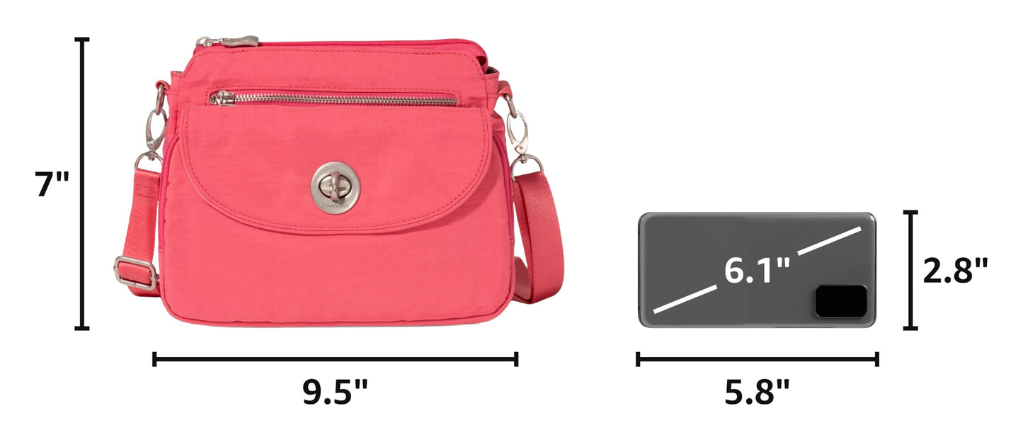 Baggallini Calais Crossbody Bags for Women 10x7 Lightweight Water-Resistant Travel Purse, RFID & Interior Organization
