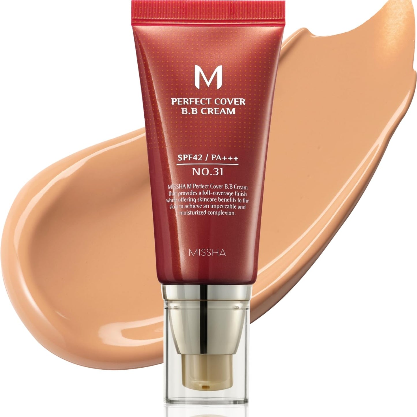 MISSHA M Perfect Cover BB Cream No.23 Natural Beige -Light/Medium with Cool/Neutral Undertone SPF 42 PA +++ 1.69 Fl Oz - Tinted Moisturizer for face with SPF