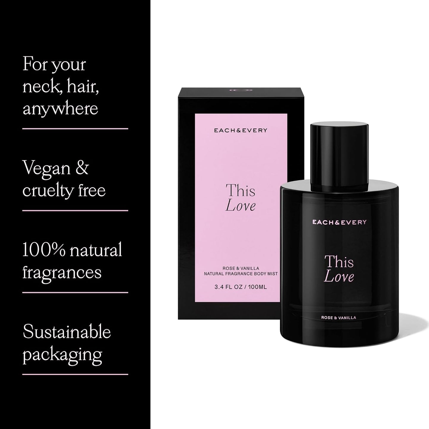 Each & Every Hair & Body Mist Bundle for Women & Men – 100% Natural Fragrance, Vegan & Cruelty-Free – After Glow, Eternal Summer & This Love Scents, 3-Pack