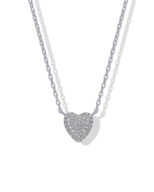 PAVOI 14K Gold Plated Cubic Zirconia Heart Necklace | Cute Dainty Love Pendant Necklaces for Women - Valentines Day Trendy Jewelry