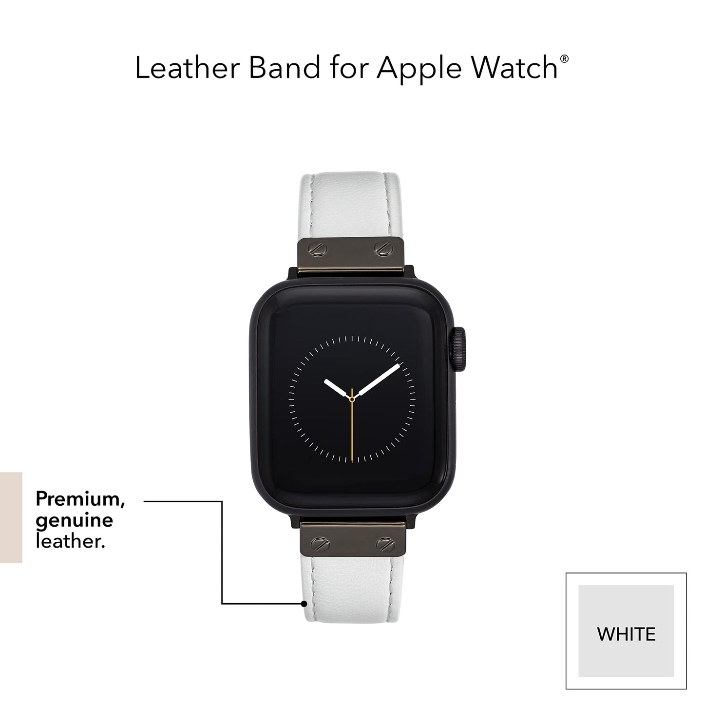 Anne Klein Leather Fashion Band for Apple Watch Secure, Adjustable, Apple Watch Band Replacement, Fits Most Wrists
