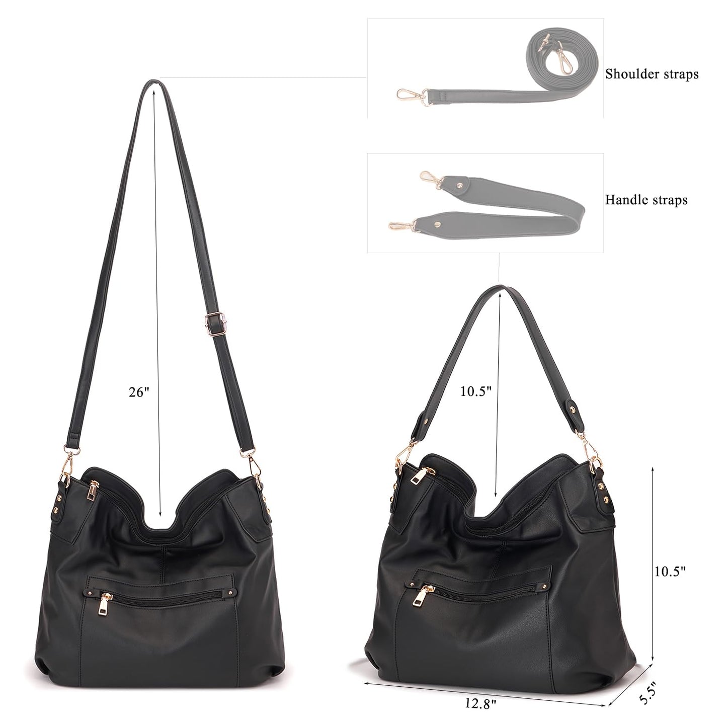 Large Crossbody Bags Ladies Shoulder Handbags Purse and Wallet Set for Women Totes Hobo Purses