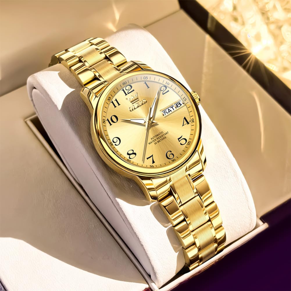 OLEVS Watch Women Luxury Dainty Vintage Square/Round Small Watches for Women Waterproof Stainless Steel Analog Women's Watches with Day Date Fashion Dress Easy Read Female Watch Reloj para Mujer